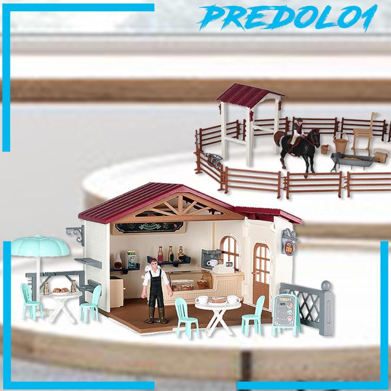 [PREDOLO1] Farm Animals Stable Rider Playset for Boy Girl Ages 3+