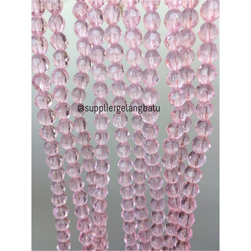 kristal bola dunia cutting 6mm PINK rose quartz kuarsa ceko bulat beads aksesoris supplier fashion