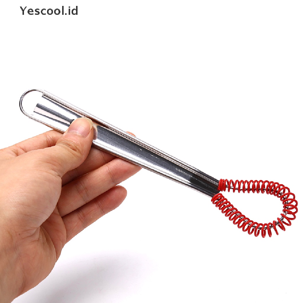 【Yescool】 Mini Egg Whisk Stainless Steel Beater Handheld Milk Frother Foamer Coffee Mixer .