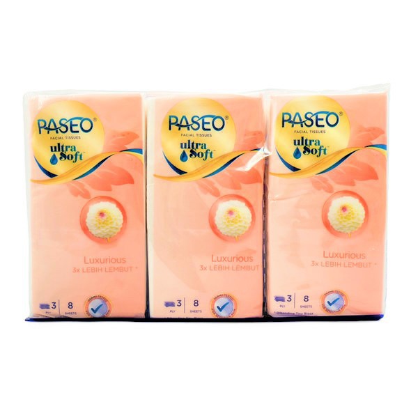 TISU KERING MINI KECIL PASEO ULTRA SOFT ISI 6 BUNGKUS TISU KANTONG FACIAL TISSUE