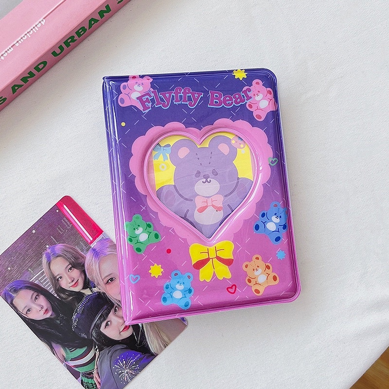 (ItsPico) Album Foto BKPOP 40 SLOT untuk LOMO CARD LUCU Motif Pink Bunny/ Purple Bear kolbuk 1p Pvc