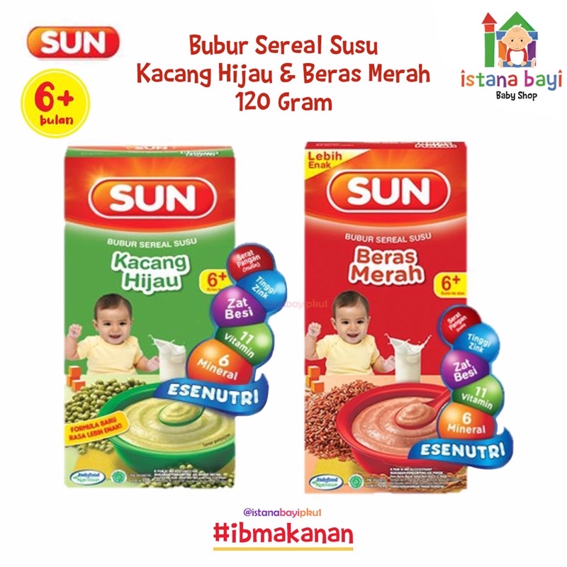SUN Bubur Sereal Susu Beras Merah 120 gram/Bubur Mpasi anak
