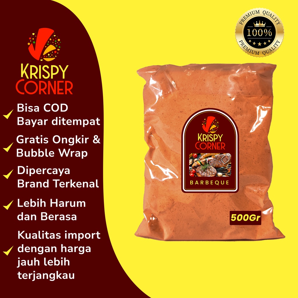 

Bumbu Tabur BBQ Barbeque Penyedap Aneka Snack Ayam Instan Rasa BBQ Barbeque Barbekiu 500gr