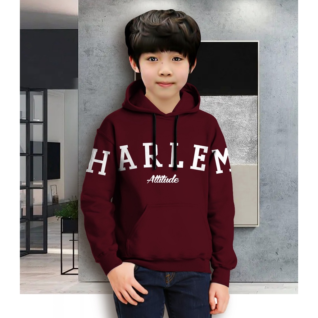 Hoodie Anak HARLEM Anak Gaming Bahan Fleece Tebal /Jaket Anak Laki Laki/Jaket Anak Terbaru/4-11 TAHUN(FLAVA_STORE)