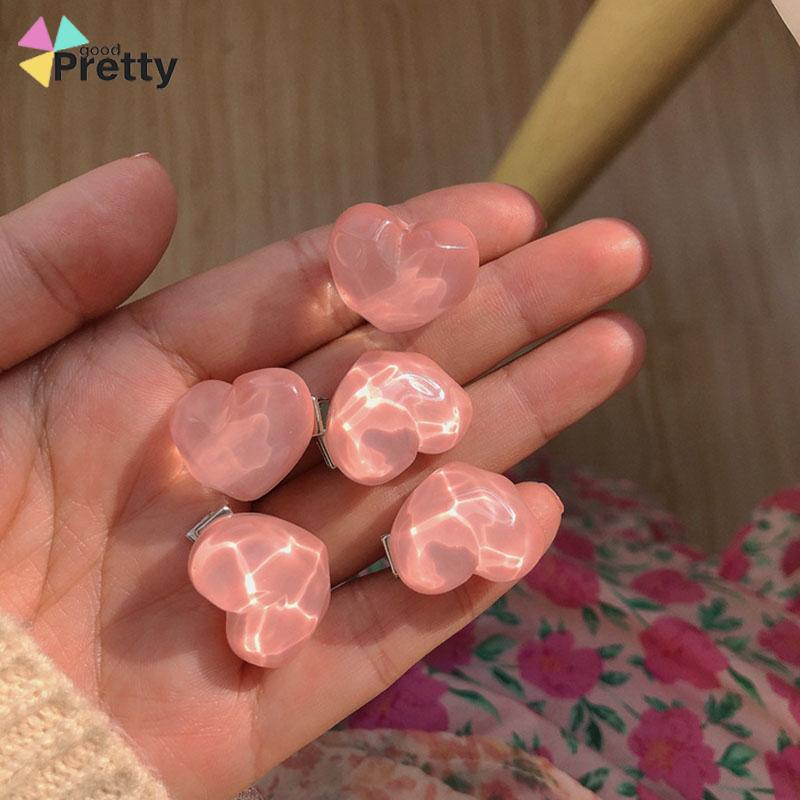 5pcs Jepit Rambut Pita Pink Peach Camellia Untuk Aksesoris Anak Perempuan - PD