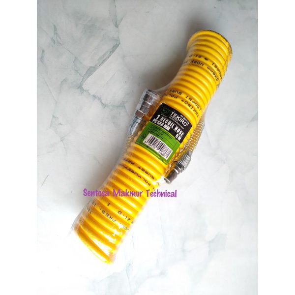 TEKIRO 6 M Selang Spiral Recoil Hose Kompresor Angin Kuning 6M