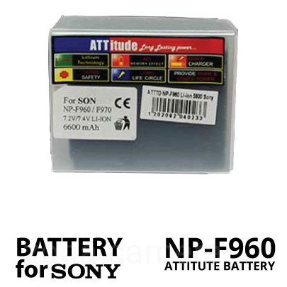 Attitude Battery for Sony NP-F960/970 F970 / NP F970 6600mAh ORIGINAL