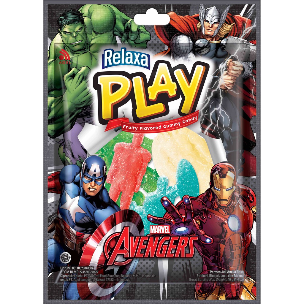 

Relaxa Play Avengers – Permen Gummy Rasa Buah (Isi 10 buah)