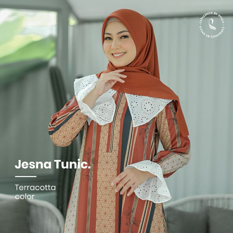 NEW ARRIVAL JESNA TUNIC BY SYLLA BUSUI NUSRSING TUNIK A LINE LENGAN LONCENG PRINTING EKSLUSIF KASUAL