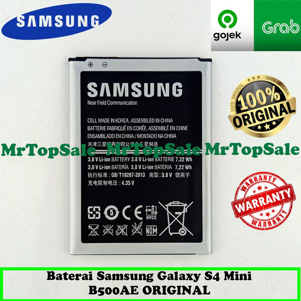 Baterai Samsung Galaxy S4 Mini i9190 B500AE ORIGINAL Batre Battery Batrai HP S4 MINI S4 MINI S4