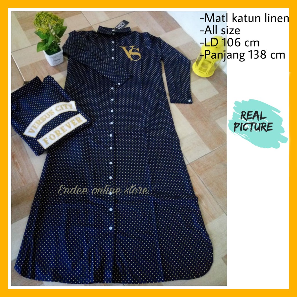 VERSUS CITY brave navy yellow dress casual muslim