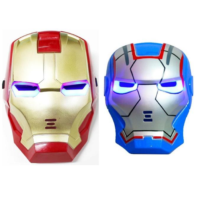DISKON Topeng Iron Man Marvels Superhero LED Mask Topeng Mainan Anak Nyala Terlaris