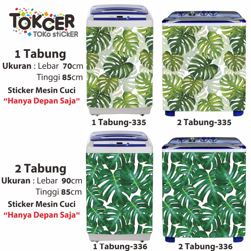 Stiker Mesin Cuci 1 dan 2 Tabung MONSTERA