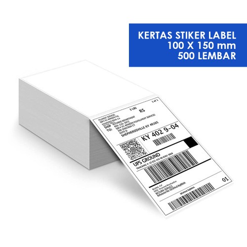 Kertas Thermal Label Thermal Import 100 x 150 A6 Kertas Isi 500 Lembar Stiker Barcode Kertas