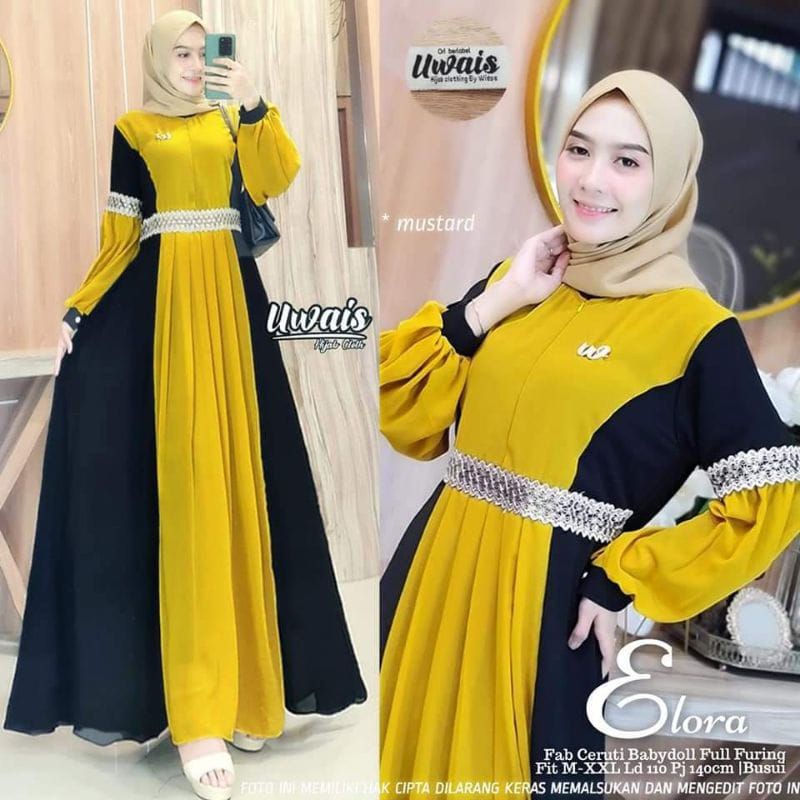 Elora maxy // gamis ceruty babydol premium