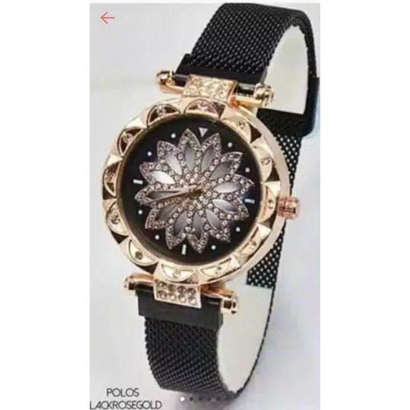 (Grosir)Jam Tangan Wanita Bunga Strap Magnet(Terima Cod)