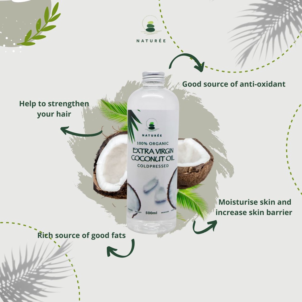 

Naturee Extra Virgin Coconut Oil VCO 500ml - Minyak Kelapa Murni 100%