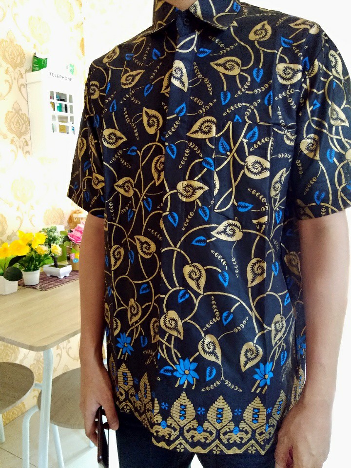 Diskon Bswart Batik Hrb026 Kenongo Hem Pendek Padi Pekalongan M L Xl Batik Pria Murah Modern Grosir