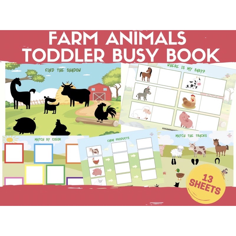 Finn Fun World Busy Book Anak - FARM ANIMALS TODDLER BUSY BOOK