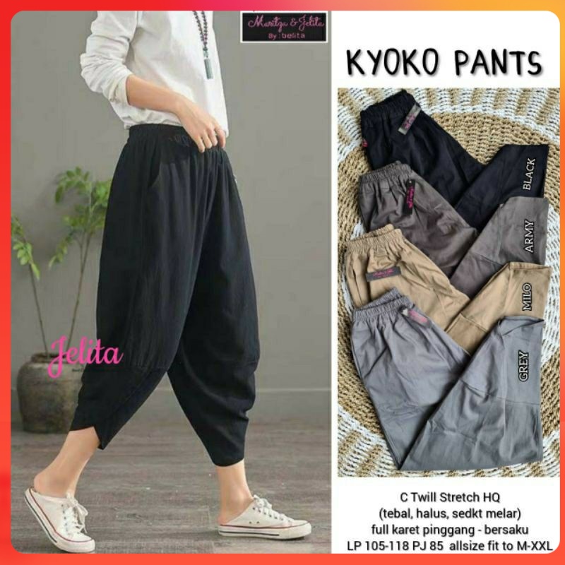 KYOKO PANTS JELITA  BAGGY PANTS JUMBO KATUN TWILL