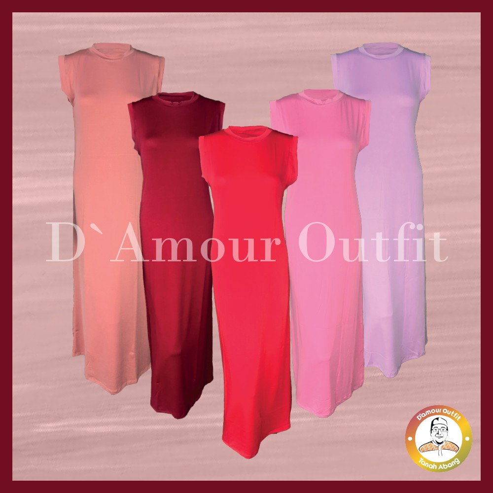 Spandex Manset Dalaman Gamis Polos Tanpa Lengan Wanita Kerah Leher Turtle Neck Inner Lebaran Terbaru Perempuan Hitam Warna Kulit Bahan Rayon Spandek Kaos Daleman Cewe Hijab Dewasa Mangset Atasan Iner Cewek Jumbo Big Size LD 120 Dres Premium
