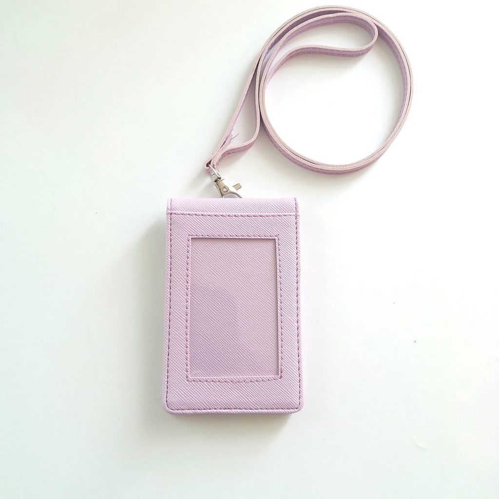 

Flashee Lanyard ID Card Holder Name Tag Kulit Dua Sisi Bolak Balik Mika Kancing Termurah Berkualitas Ungu