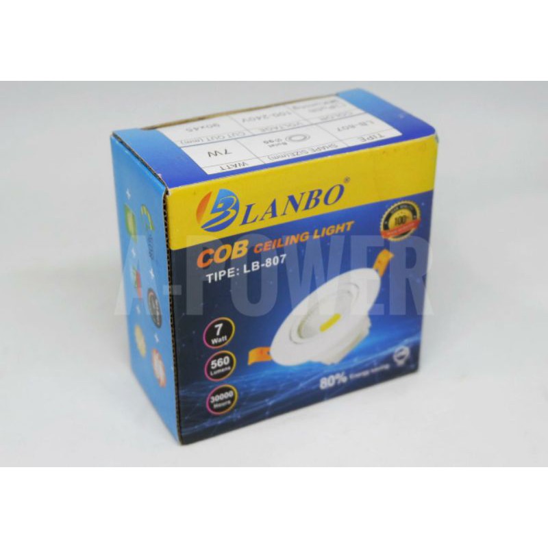 Lanbo - LED COB Downlight 1 mata (Putih / Kuning)