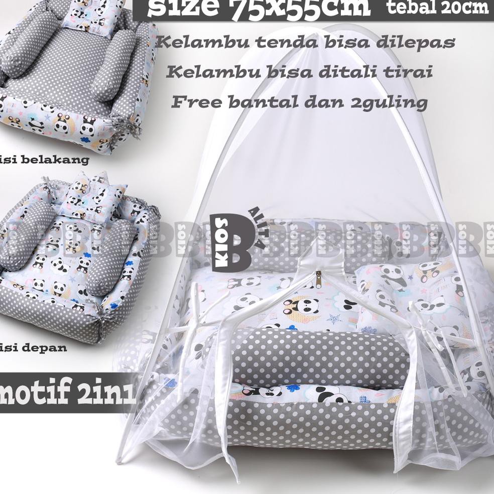 Art 5037 Kasur Bayi Kolam Tenda Premium Kasur Bayi Motif Bolak Balik Free Bantal Crown 2 Guli Shopee Indonesia