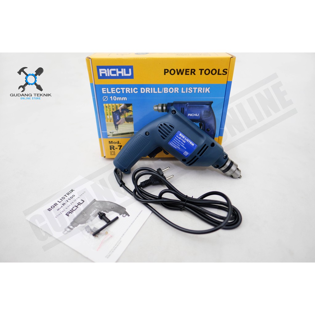 Mesin Bor 10mm RICHU R7100 / Mesin Bor Tangan Murah 10 mm Richu