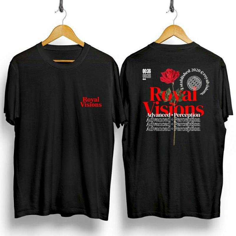 Fourfashion Kaos Pria Kaos Distro ROYAL VISION Black CN844