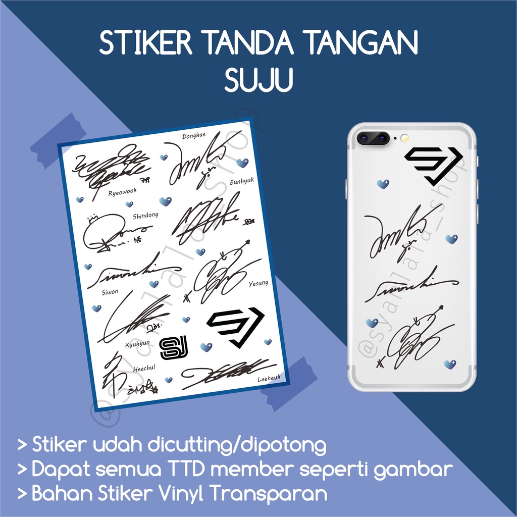 STIKER TANDA TANGAN SUPER JUNIOR KPOP SUJU