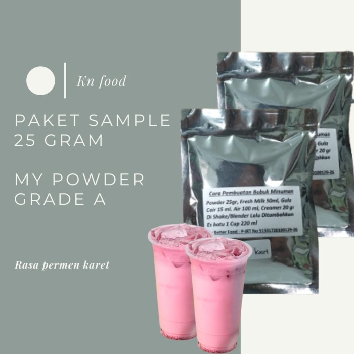 

(25gr) PERMEN KARET kemasan sachet/powder bubble drink sachet.