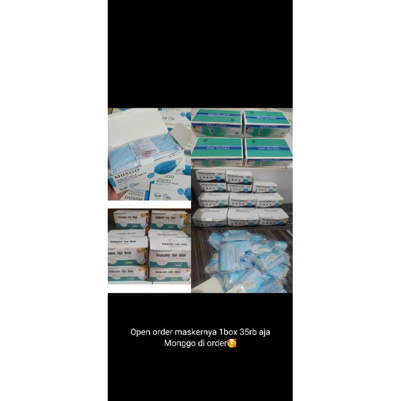 Masker medis 3ply 1box isi 50 masker (Masker kesehatan)
