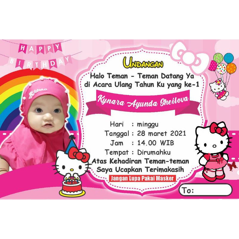 paket ultah hellow kitty baner+undangan