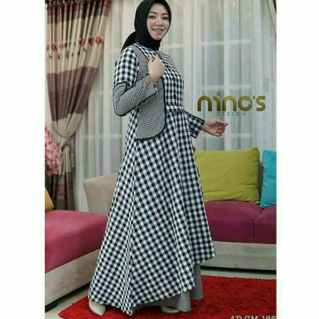 MAXI HASANAH MAXI DRESS MUSLIM GAMIS KOTAK SIMPLE FASHION MUSLIM WANITA MURAH KEKINIAN GAMIS SANTAI