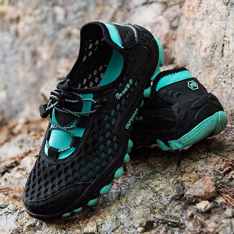 COD Fashion Wanita Cewek Gunung Waterproof Karet Sepatu Hiking Wanita Mendaki Olahraga Outdoor Tahan Air Keren Adventure 037