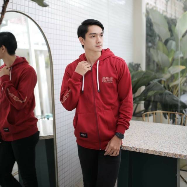 Zipper Hoodie Original Rebel ID / Sweater Hoodie Pria / Jaket Hoodie Pria / Jaket Pria Zipper Hoodie