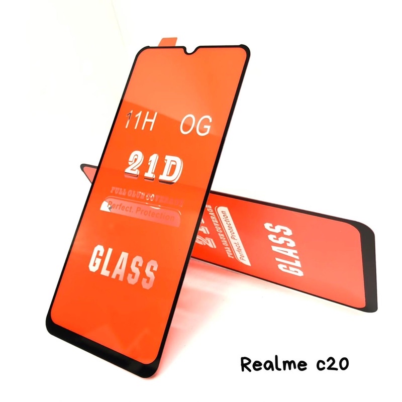 {PER ~25PCS} TEMPERED GLASS FULL 5D/21D REALME C21Y BONUS ❗️TISU ❗️BUBLE ❗️DUS ❗️TG NONGARANSI