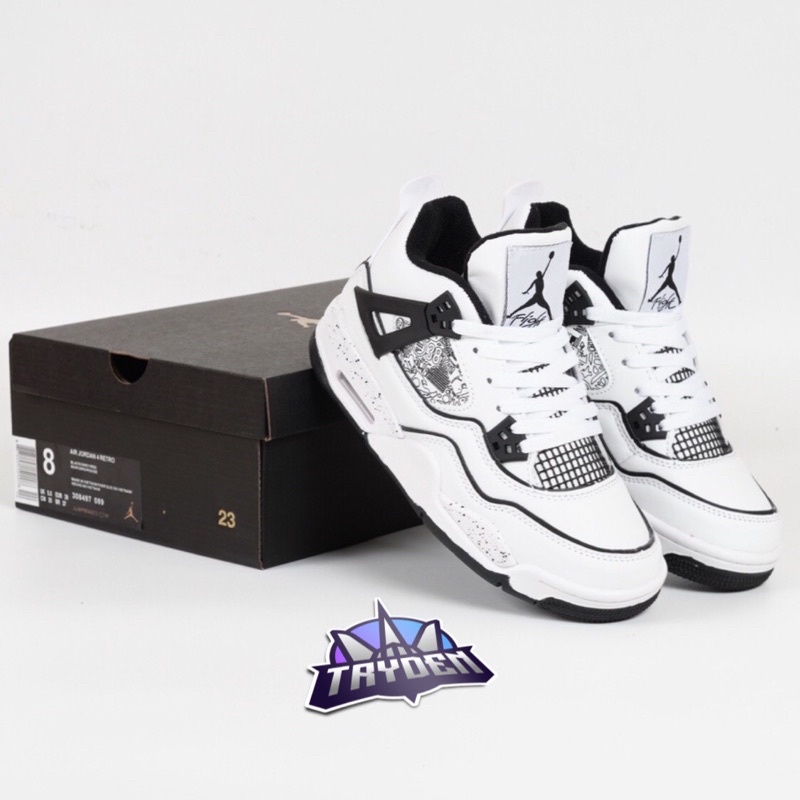 Nike Air Jordan 4 Retro GS DIY White Black