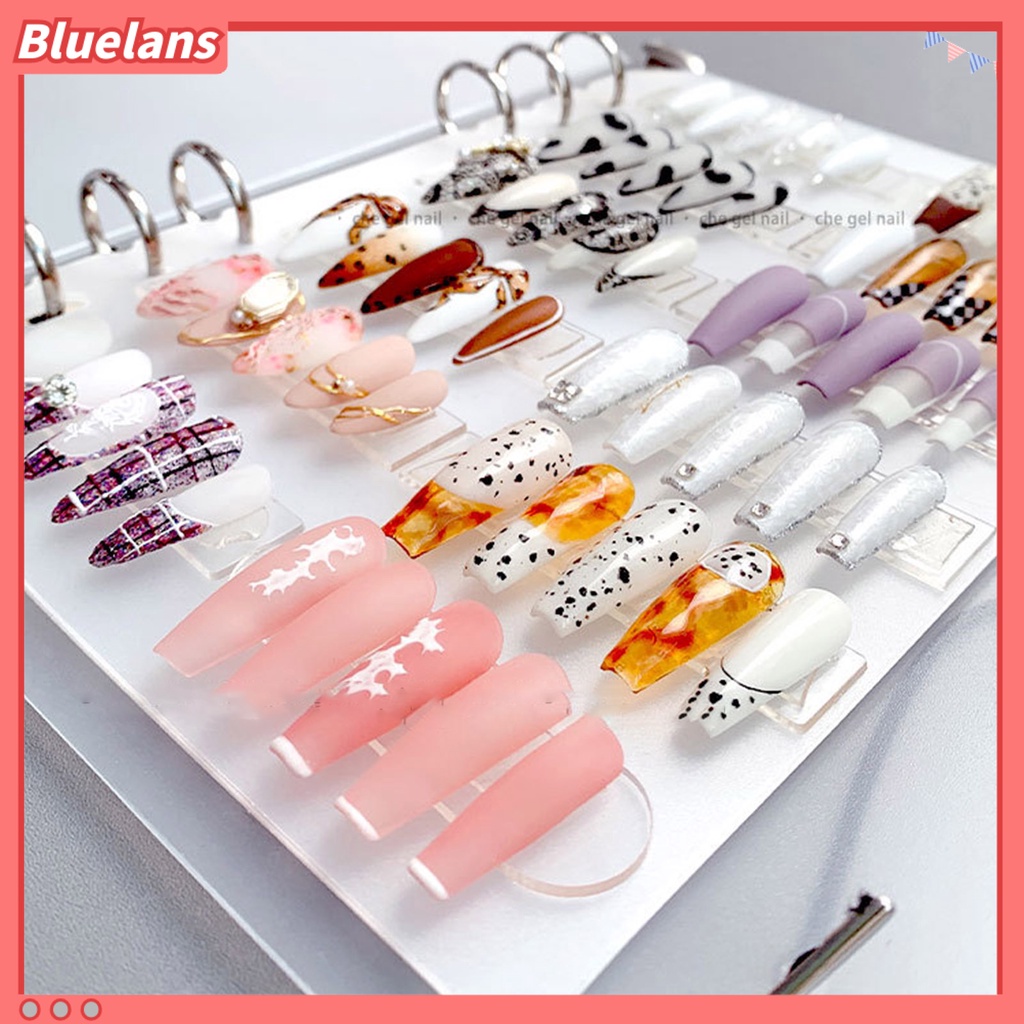 Bluelans 1 Set Buku Album Penyimpanan Stiker Kuku Ukuran Besar Untuk Salon