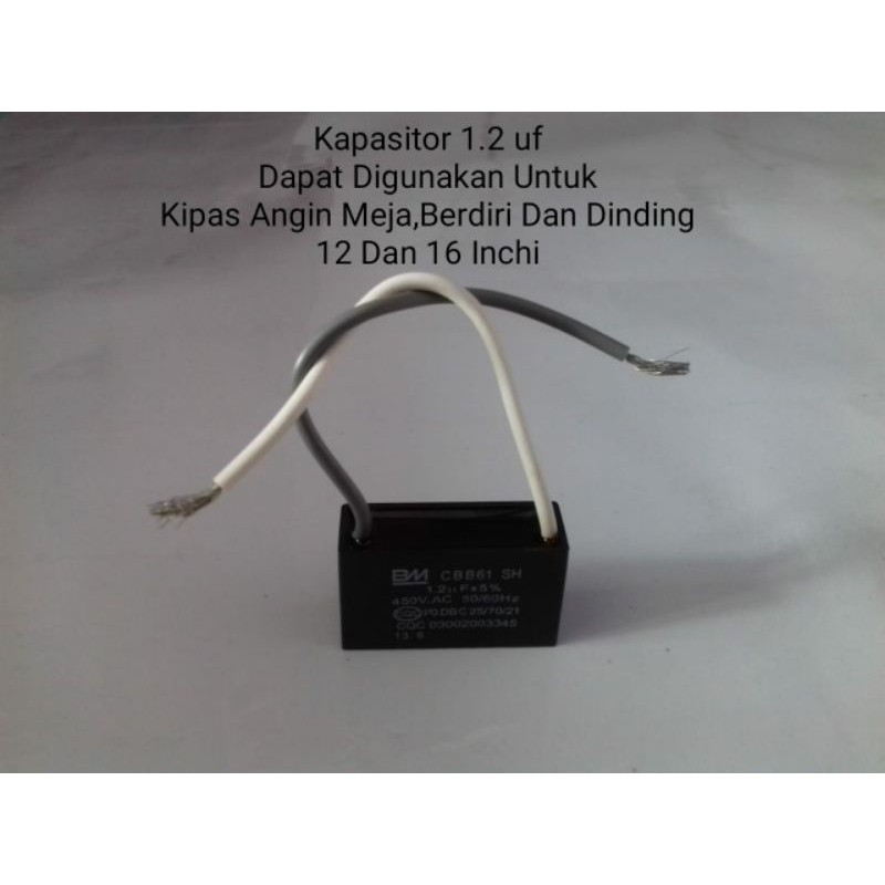 Kapasitor Capasitor Kipas Angin 12&quot;16&quot; Inch Inci Inchi Meja Berdiri Dinding Tembok 1.2 uf 450V AC