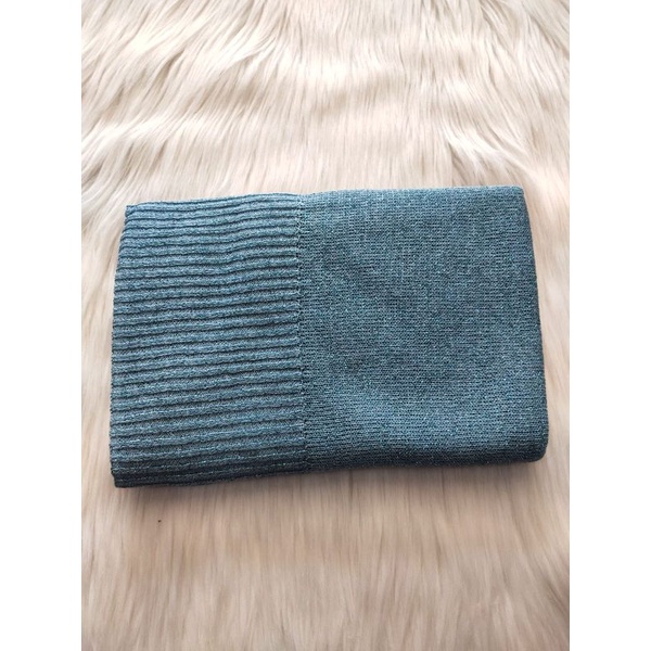 PASMINA RAJUT GLITTER PREMIUM/ PASHMINA RAJUT GLITTER/ HIJAB RAJUT GLITTER/ cocok tuk pengantin dan acara formal-BIRU
