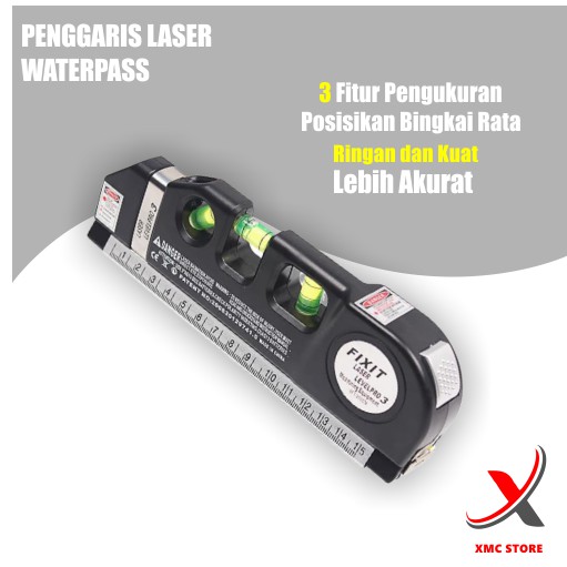 BISA COD Waterpass laser akurat Fixit dengan 3 Mode / Penggaris Laser / Meteran Dinding