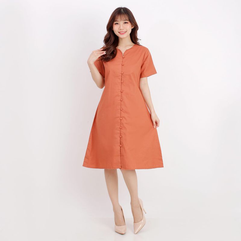 Dress Fashion BV RD-43/ Dress Midi Polos Wanita