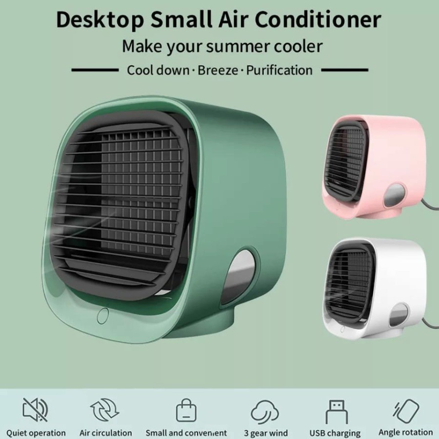 COD Ac Mini Portable Desk Water Misting Cooling Air Conditioner Fan//AC MINI PROTABLEAIR COOLER 3 ADJUSTABLE SPEED