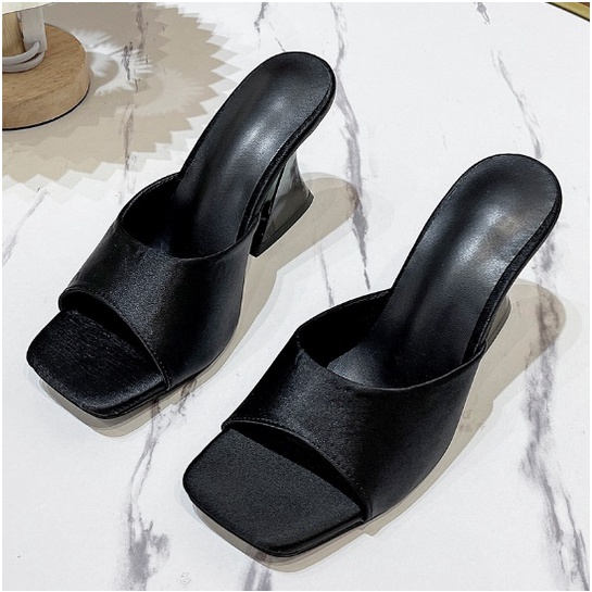 Sepatu import wanita/ sepatu import sepatu bling wanita murah Sepatu Hak 5cm 1688 IMPORT heels transparant TAG ZARA KOTAK POLOS PUTIH