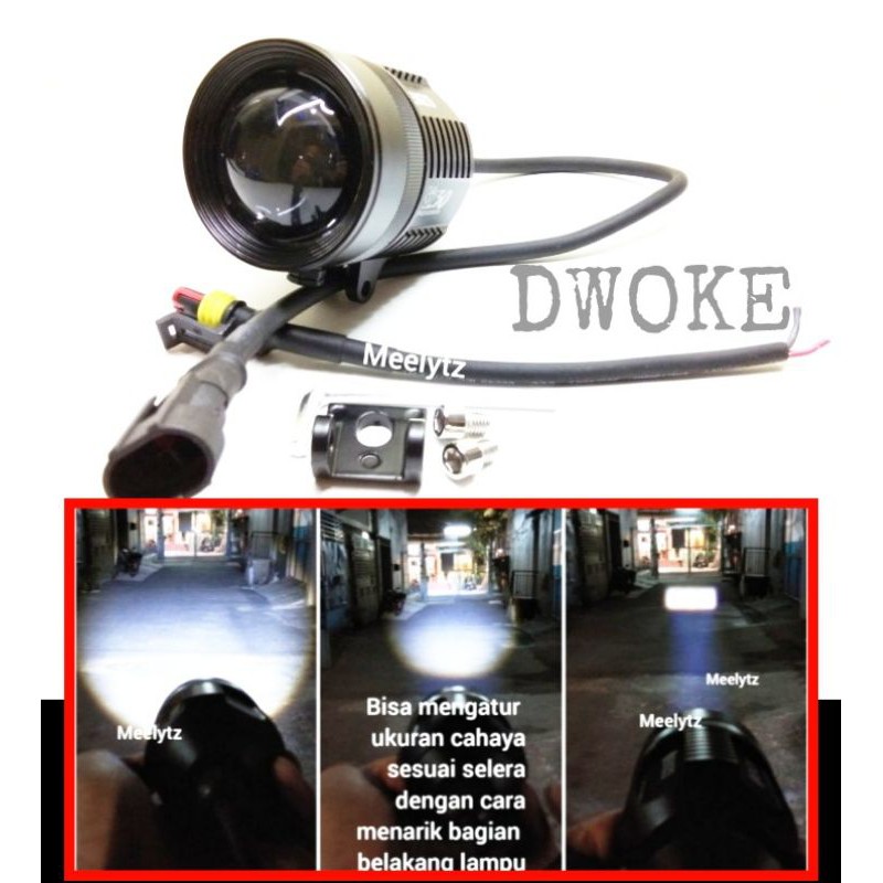 Lampu tembak sorot jauh Deket Original Kenzo type KZ30 cahaya bisa diatur putih Full Alumunium