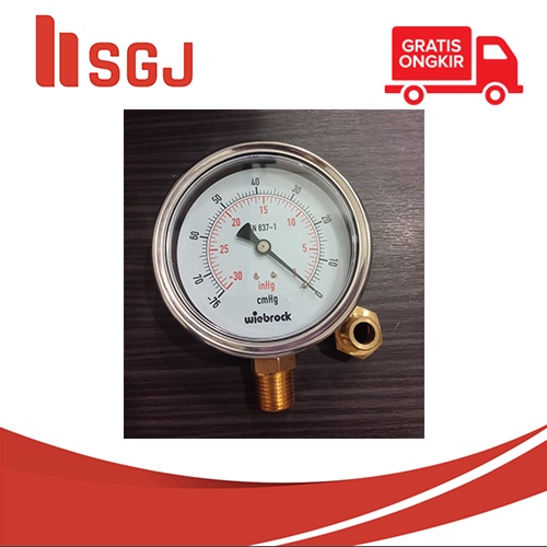 VACUM PRESSURE GAUGE 4INCH NIPPLE 3/8