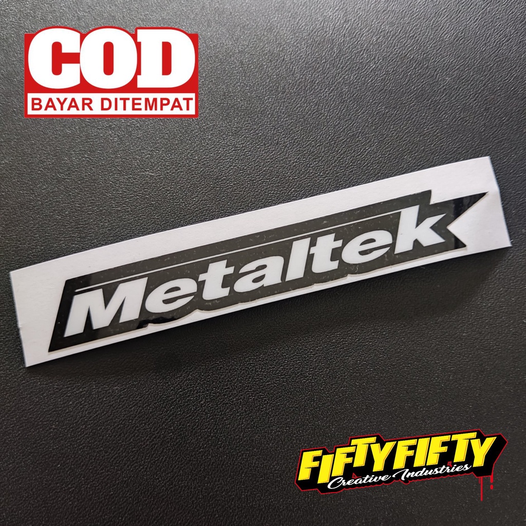 Stiker Print Cut METALTEK Stiker Printing Laminasi Glossy Stiker Motor Mobil Helm Sudah Membentuk Pola Desain