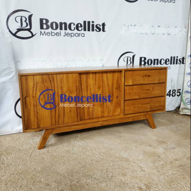 Meja tv minimalis antik kayu jati jepara